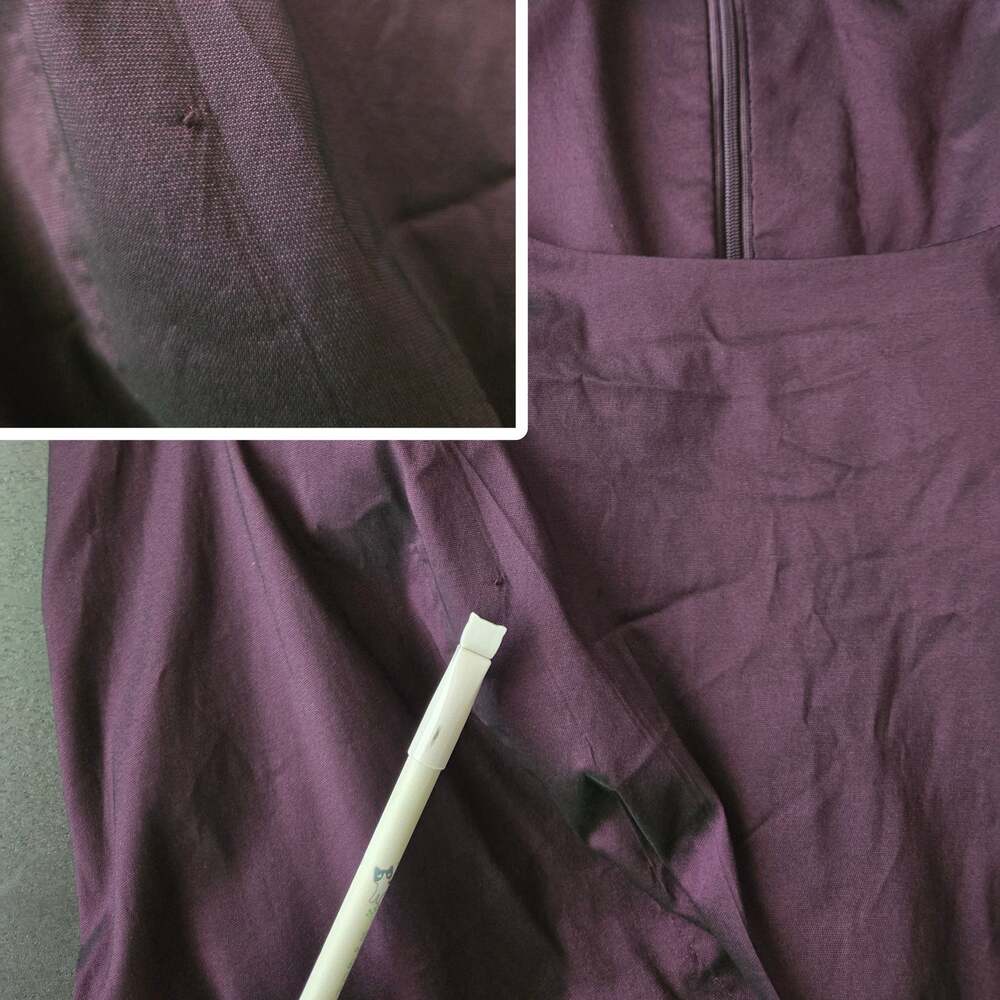 Byron Lars Beauty Mark Cocktail Dress Size 8 Plum Taffeta Peplum Sheath Glam - Picture 8 of 13